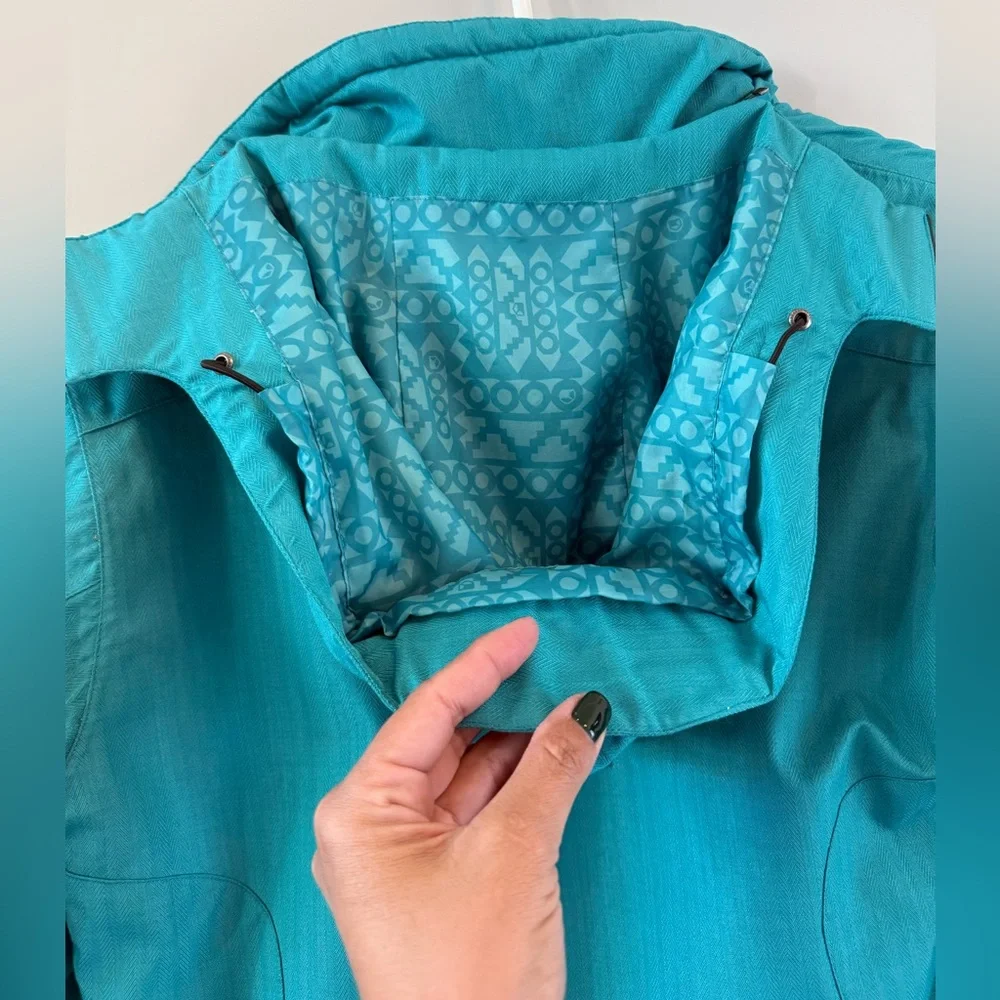 Women’s Liquid Freerider 8000 MM Waterproof Teal Hooded Ski Snowboard Jacket - Picture 7 of 12